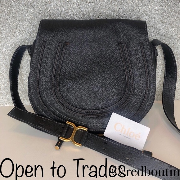 Chloe Handbags - Traded chloe Marcie Medium black Leather Crossbody